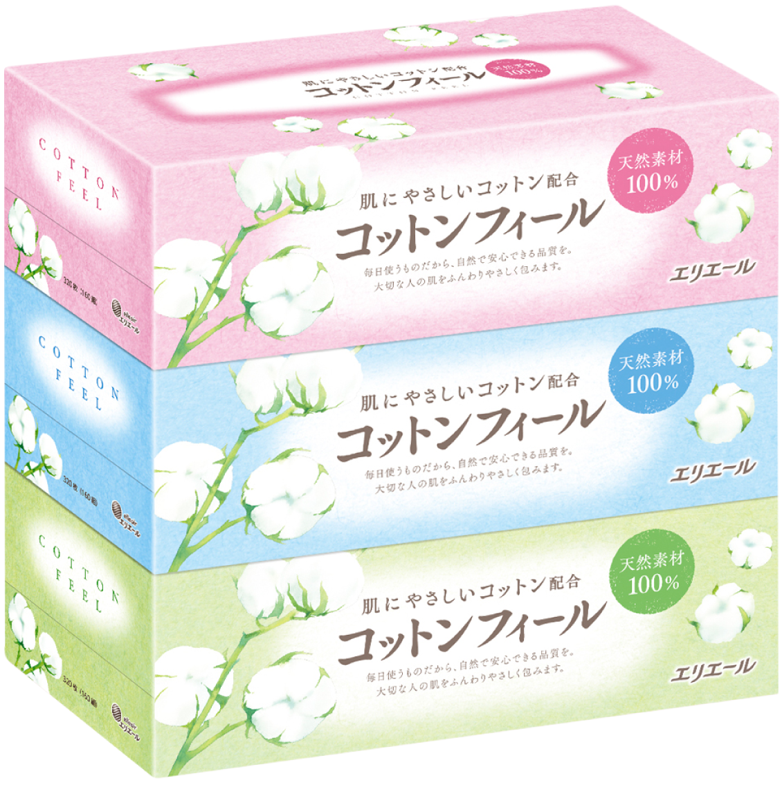 日本大王 elleair 棉柔膚觸抽取式面紙160抽x3盒